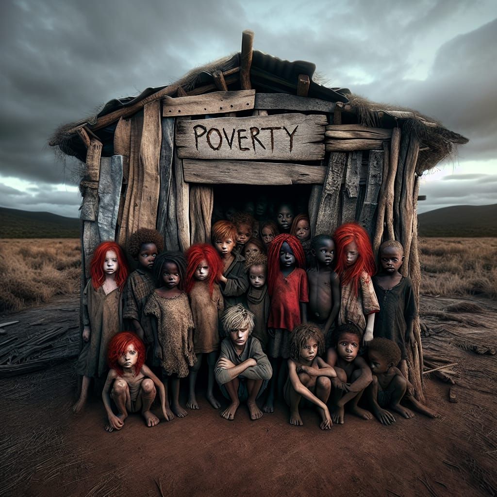 Desolate Shack: A Hyperrealistic Portrait of Poverty