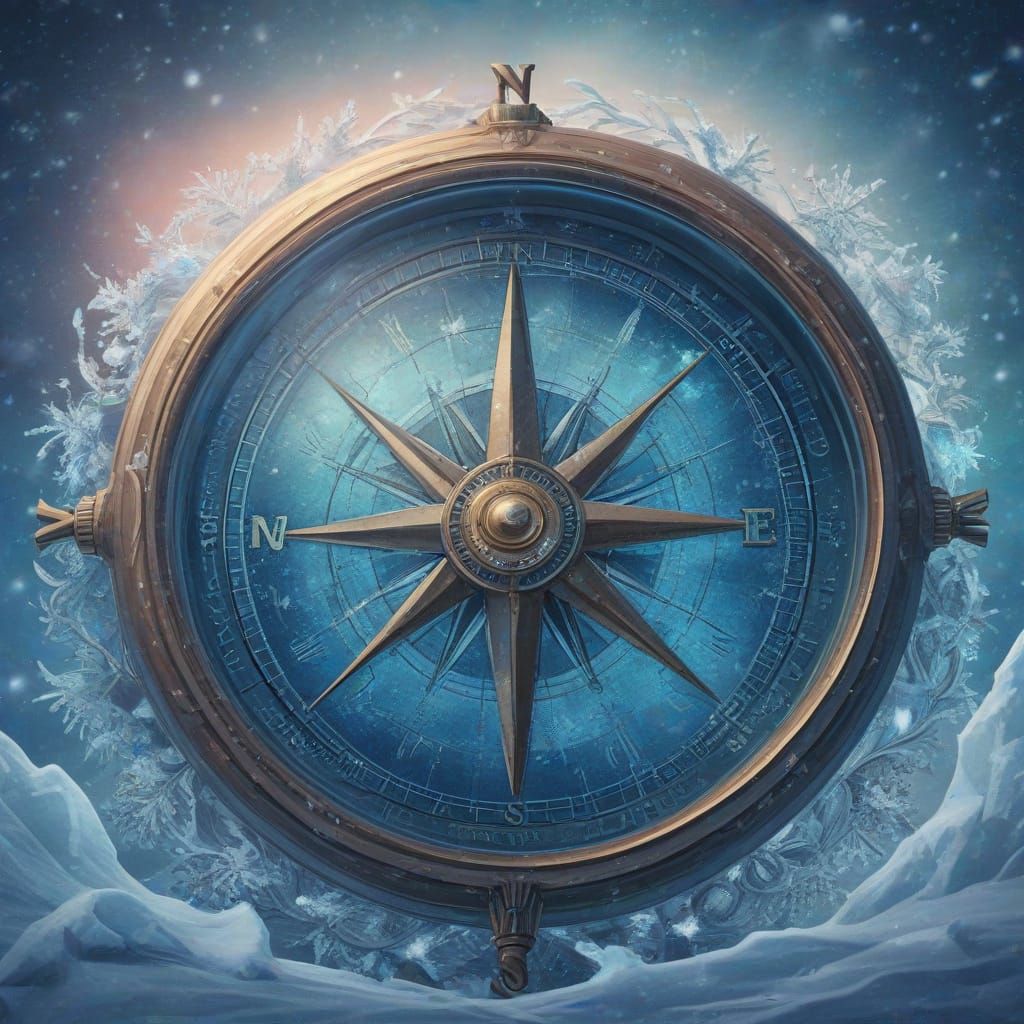 Whimsical North Pole Scene in Dreamy Digital Illustration