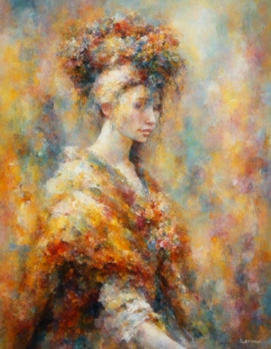 Art Nouveau Woman in Renaissance Style