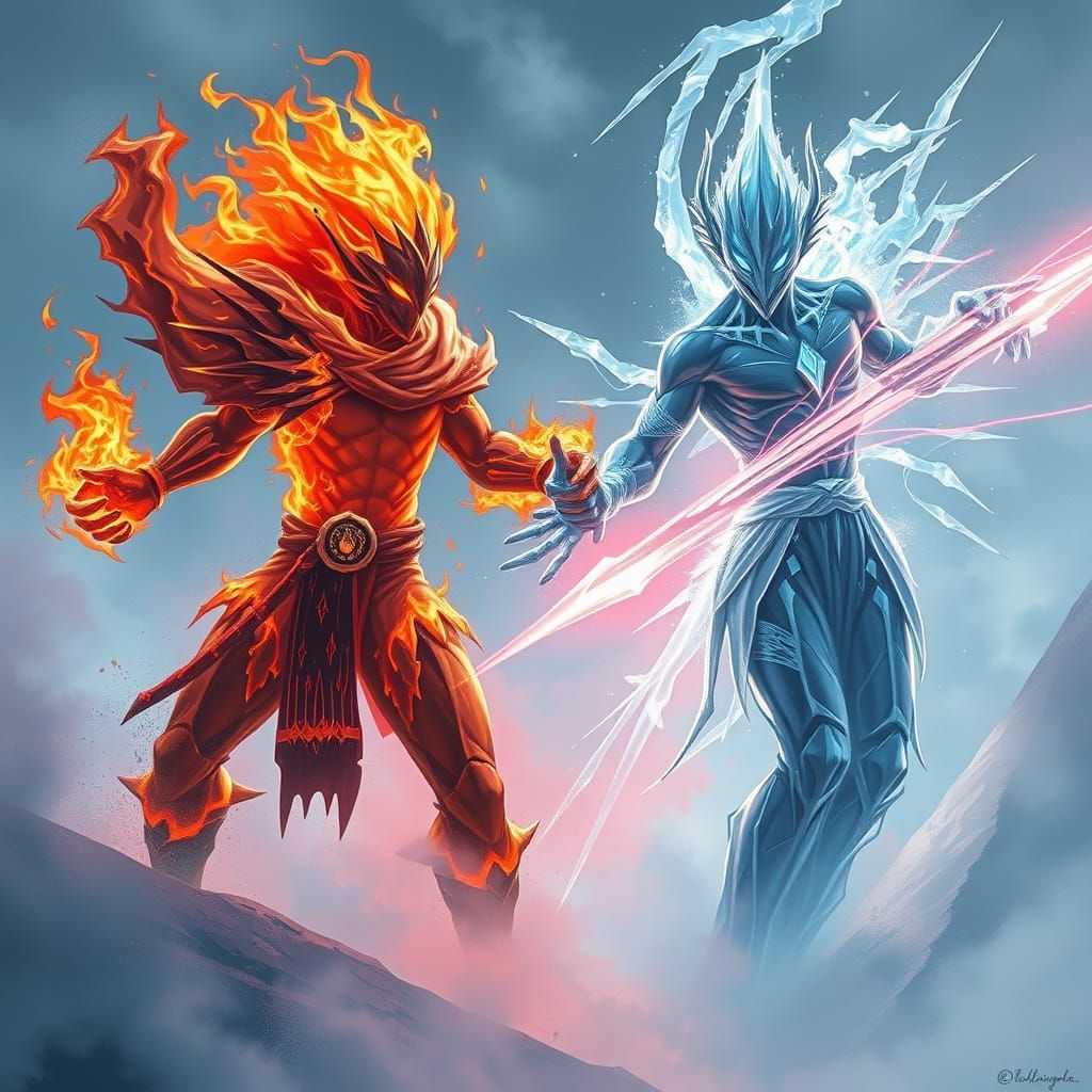 Fire and Ice Elementals in Dystopian Tug-of-War
