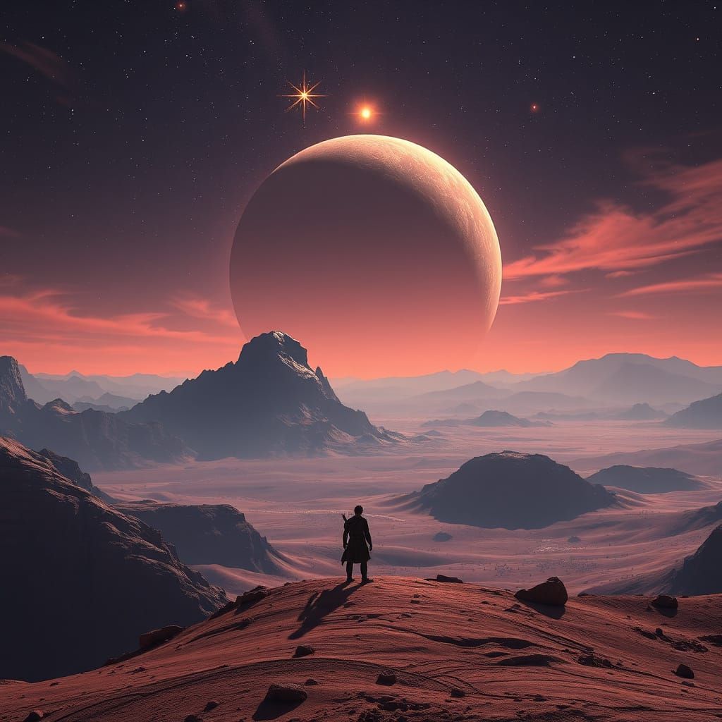Fantastical Desert Planet Sunset