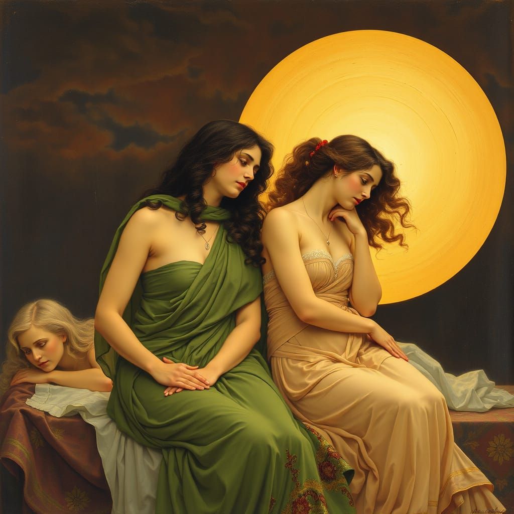 Artwork in Style of Mucha and Waterhouse