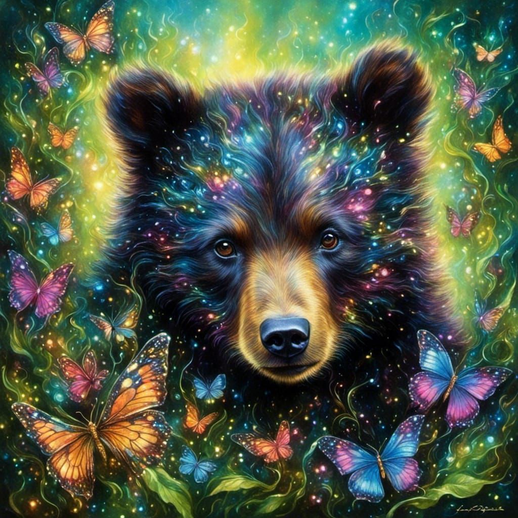 Adorable Bear Cub Generated by AI
