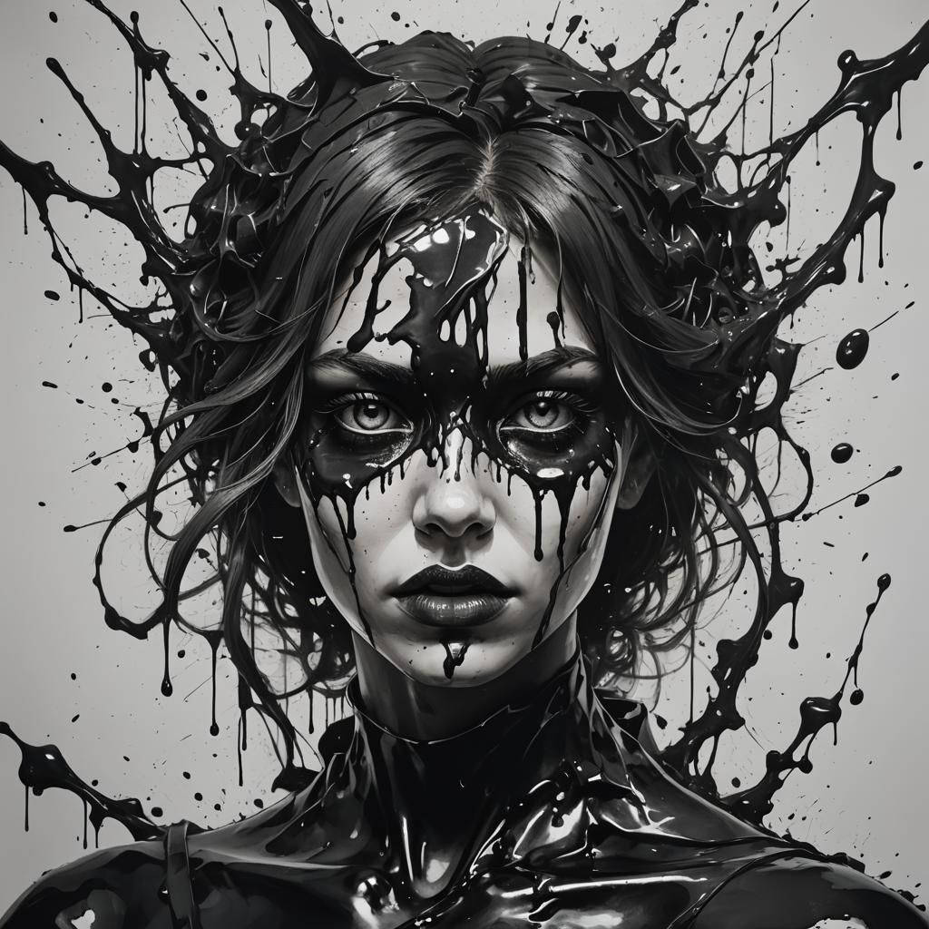 Dramatic Hyperrealistic Portrait with Colorful Accents