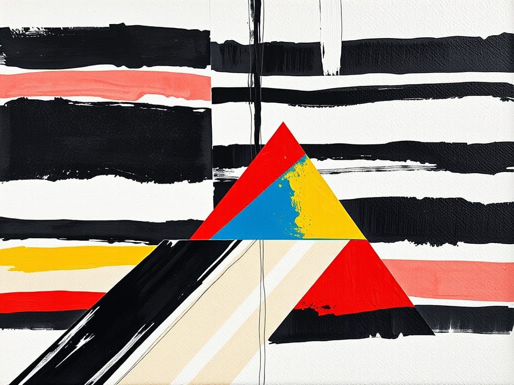 Epic Impressionist Abstract in Gouache Style with Geometric ...