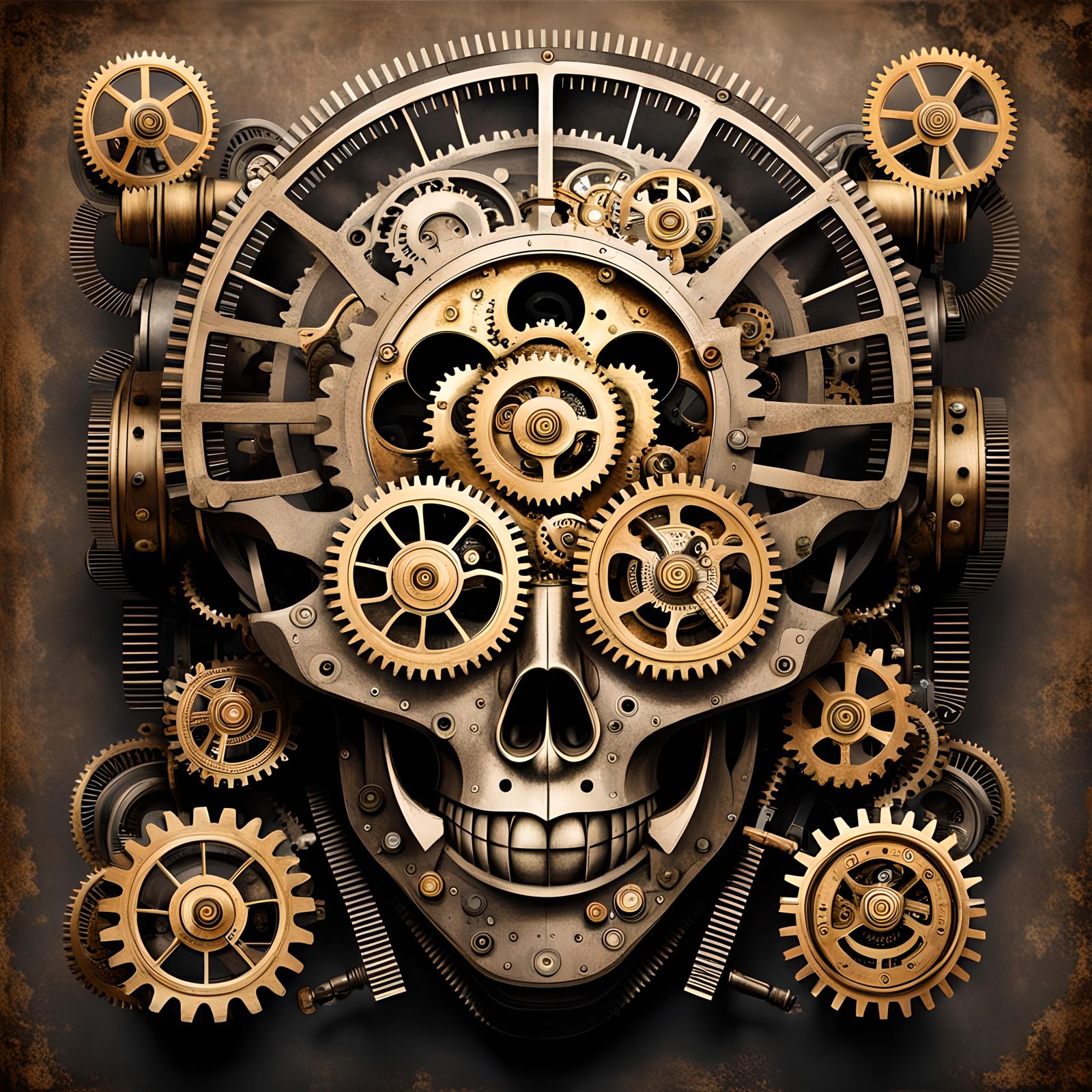 Steampunk Brain Gears Engine
