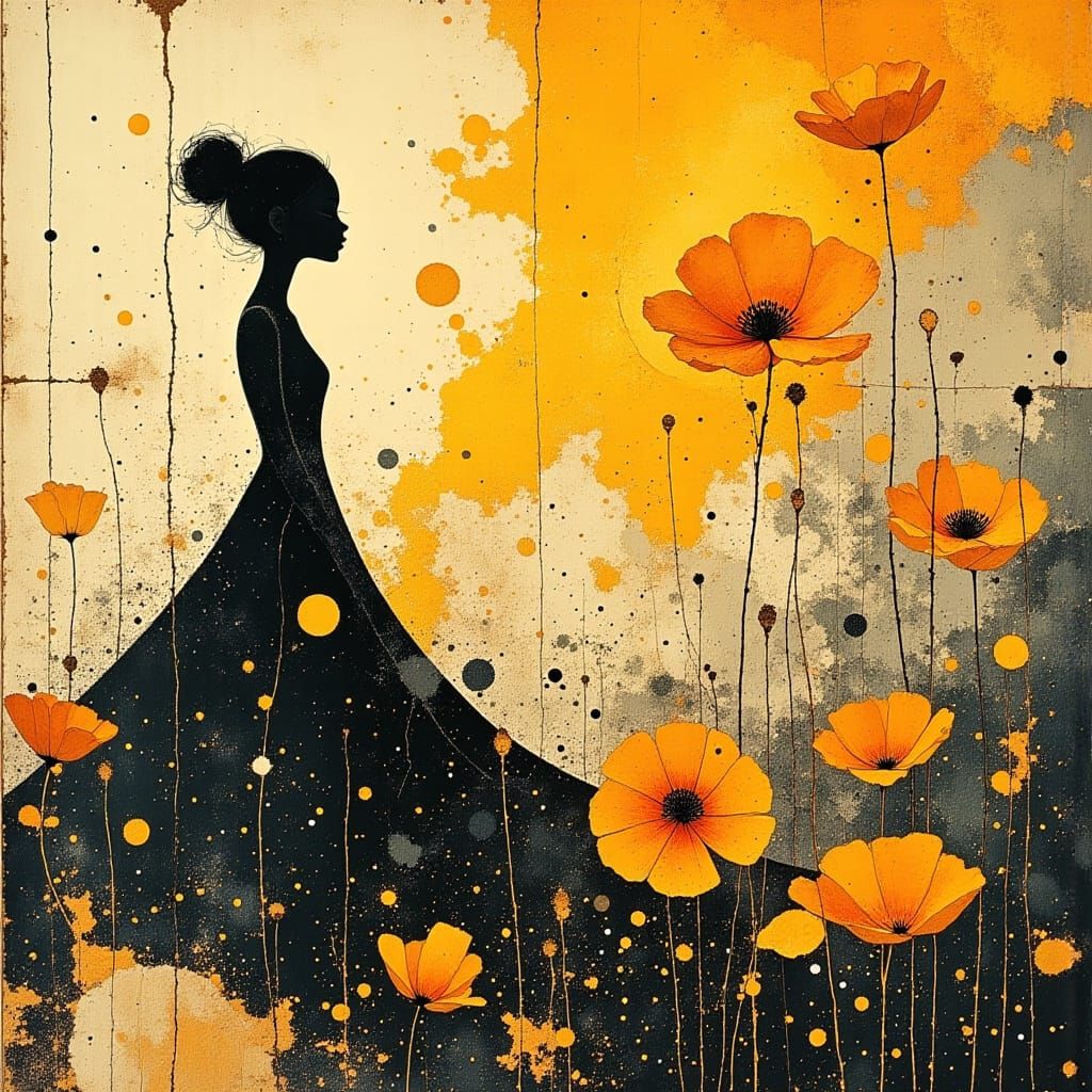 Ethereal Lady Swirling in Golden Hour