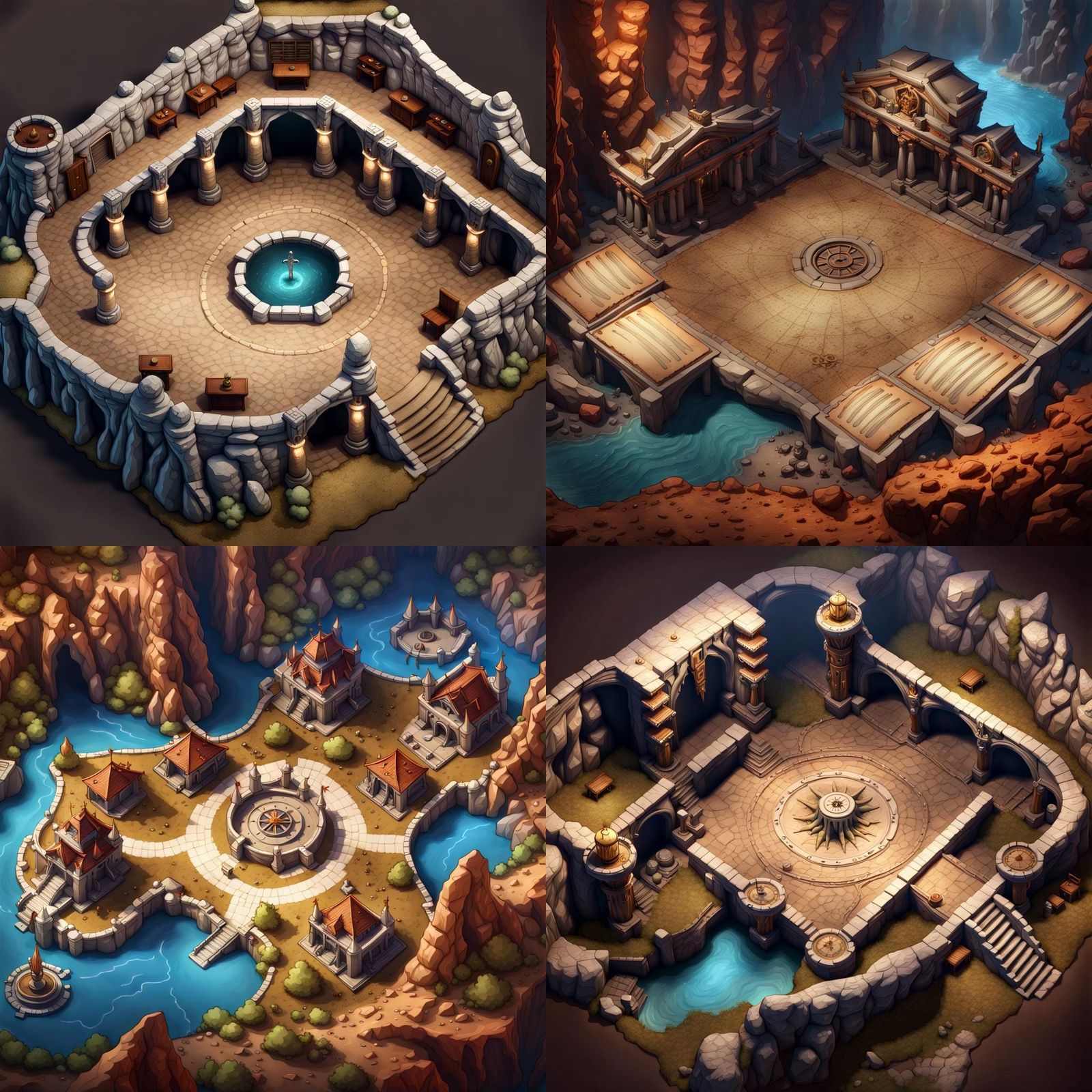 Giant DND Canyon Courtroom Map in Top-Down View