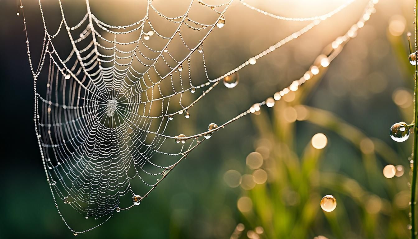 Macro photography, spiderwebs