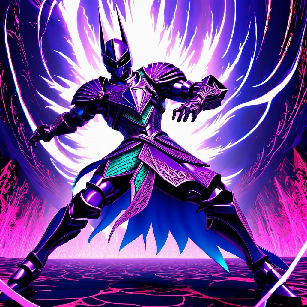 Knight in Elaborate Armor Strikes Manga-Inspired Pose