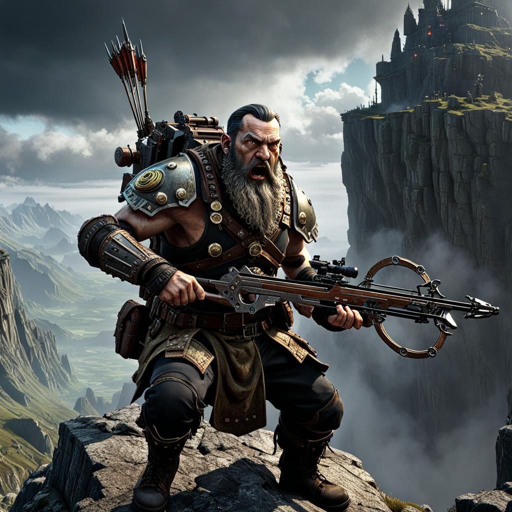 Post-Apocalyptic Steampunk Dwarf Ready to Fire