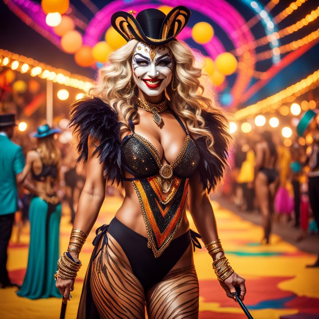 Ringmaster Portrait in Vibrant Comic Book Style