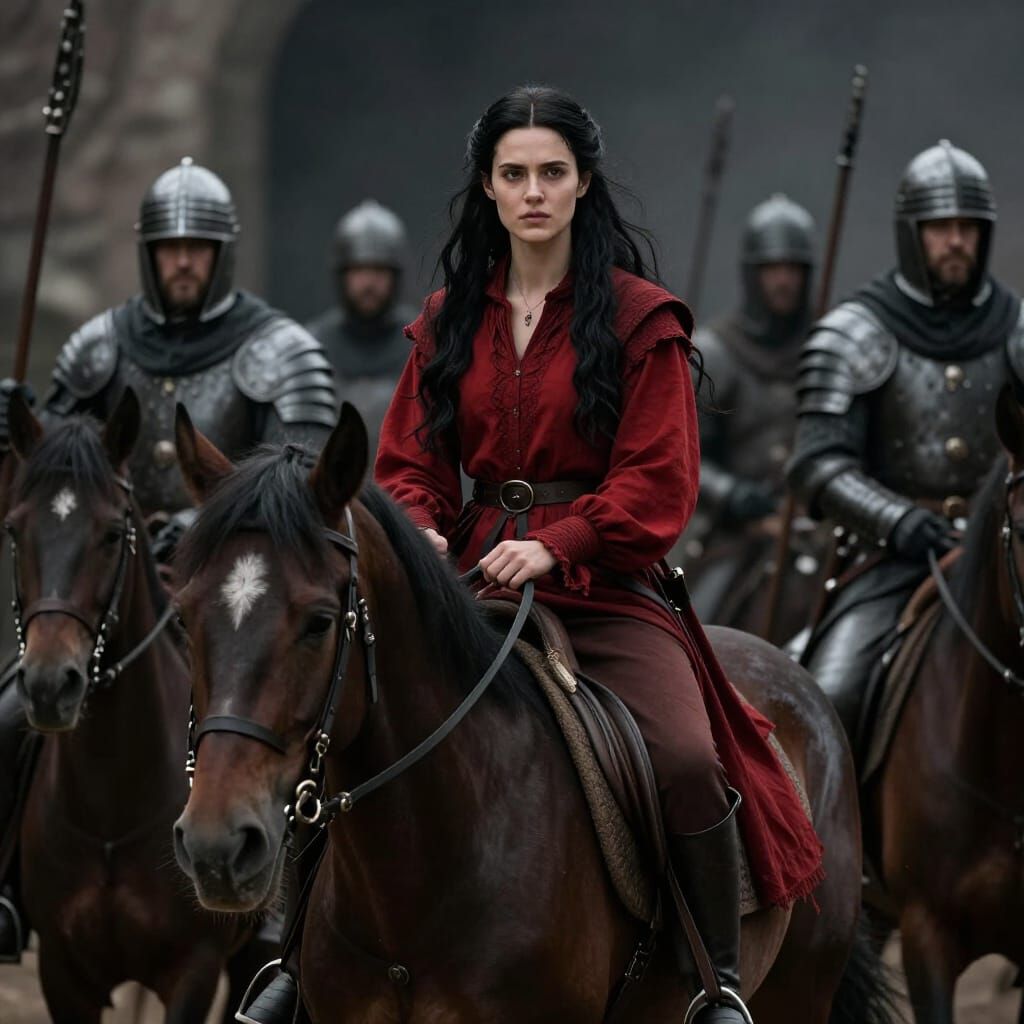 Medieval Rider: Beautiful Woman on Horseback