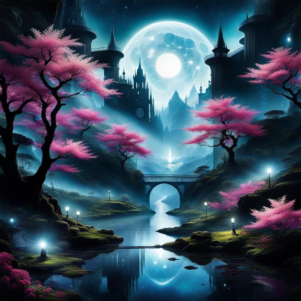 Surreal Toxic Punk Dreamscape with Ethereal Beings