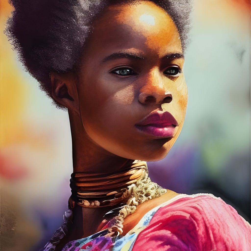 Black Women Portraits in Gouache Watercolor Style