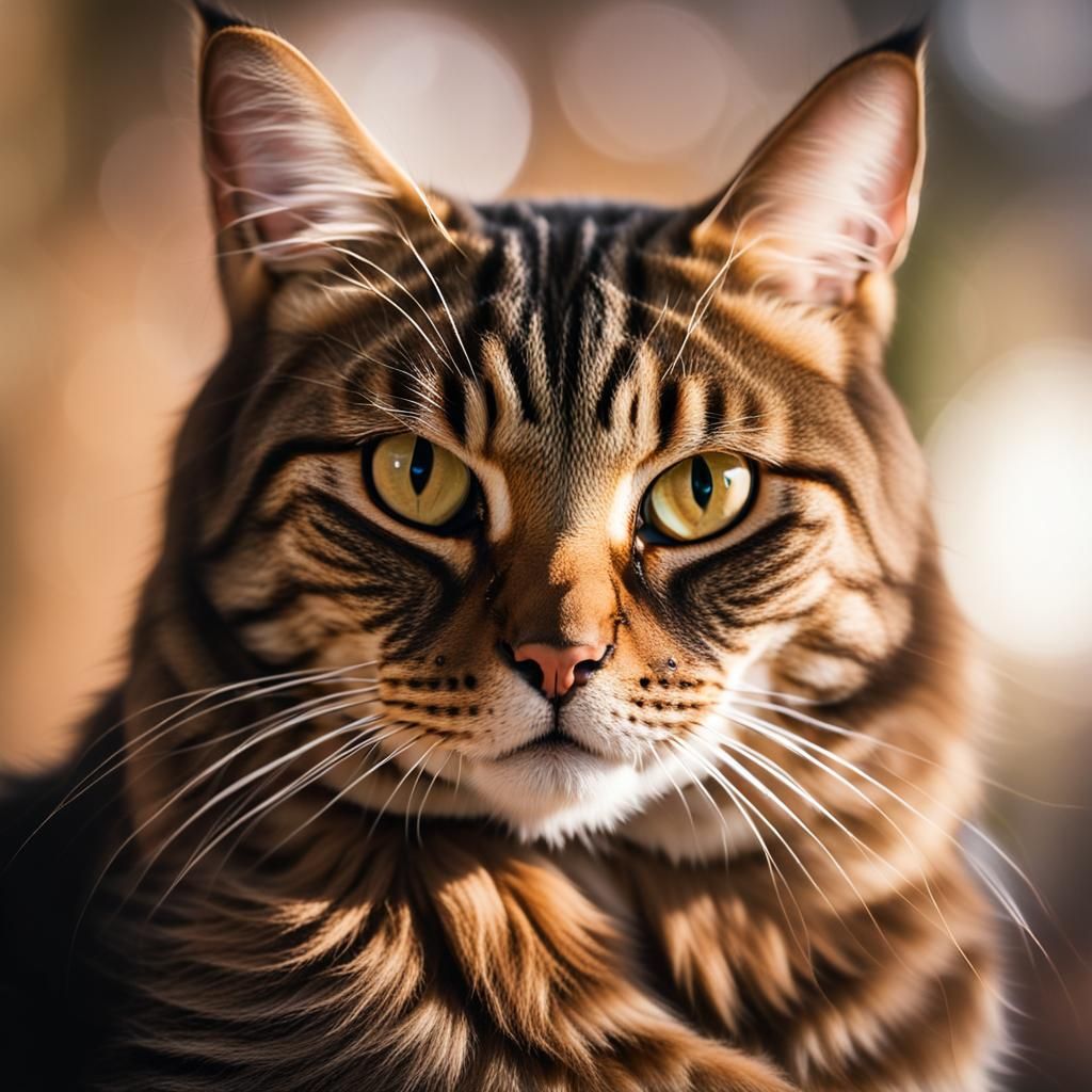 Brown Tabby Cat Goddess in Natural Lighting