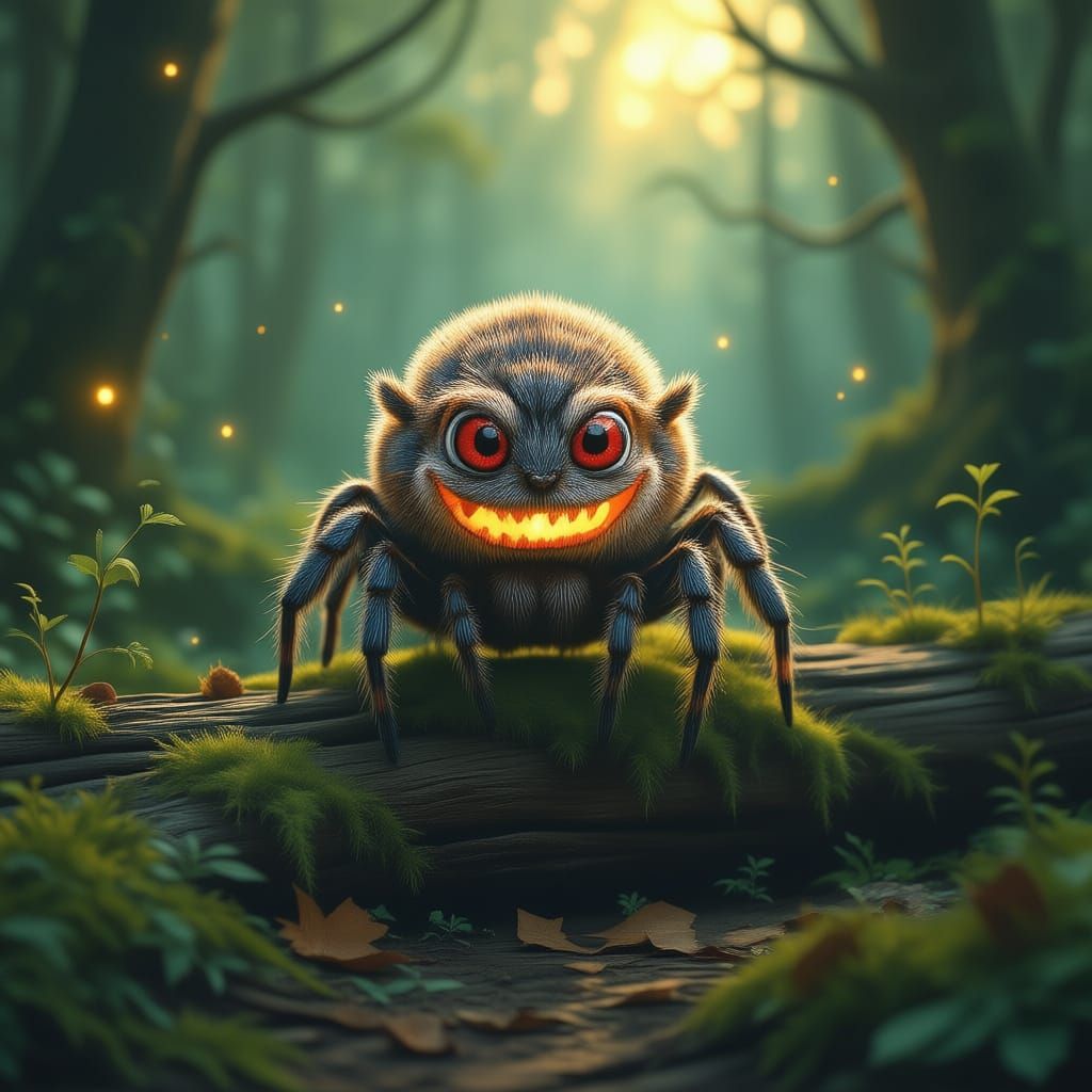 Spider Wearing a Pumpkin Hat