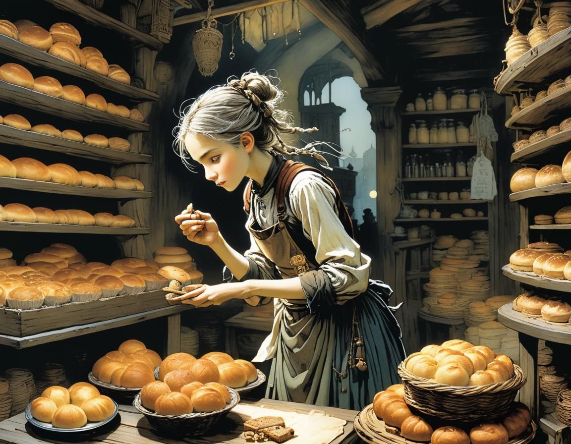 Intricate Bakery Scene Inspired by Rackham and DiTerlizzi