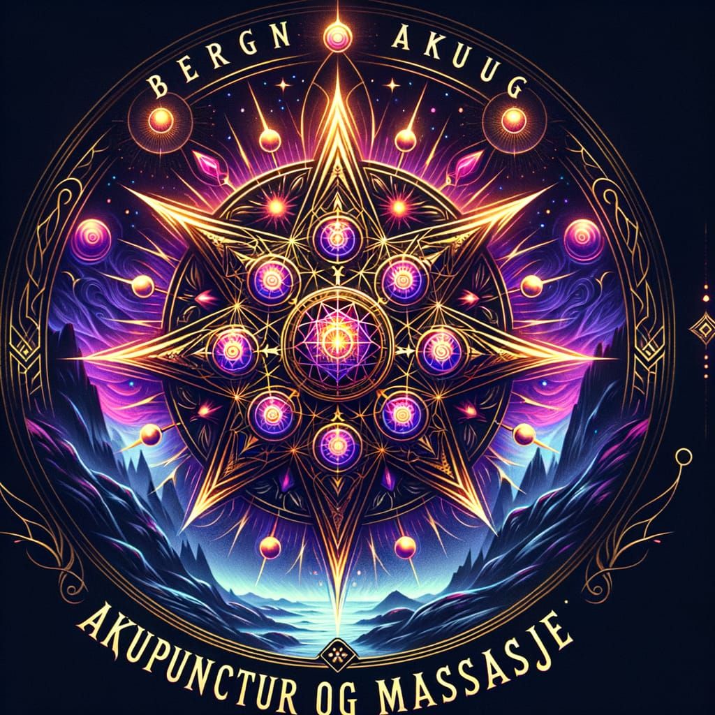 Sacred Geometry Logo for Healing Arts in Dark Fantasy Style