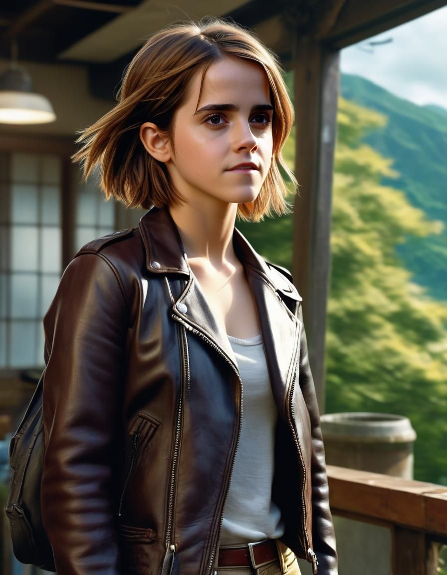 Emma Watson as Anime Character in Ghibli Style