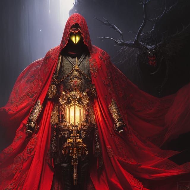 Death Portrait with Bioluminescent Neon Skull