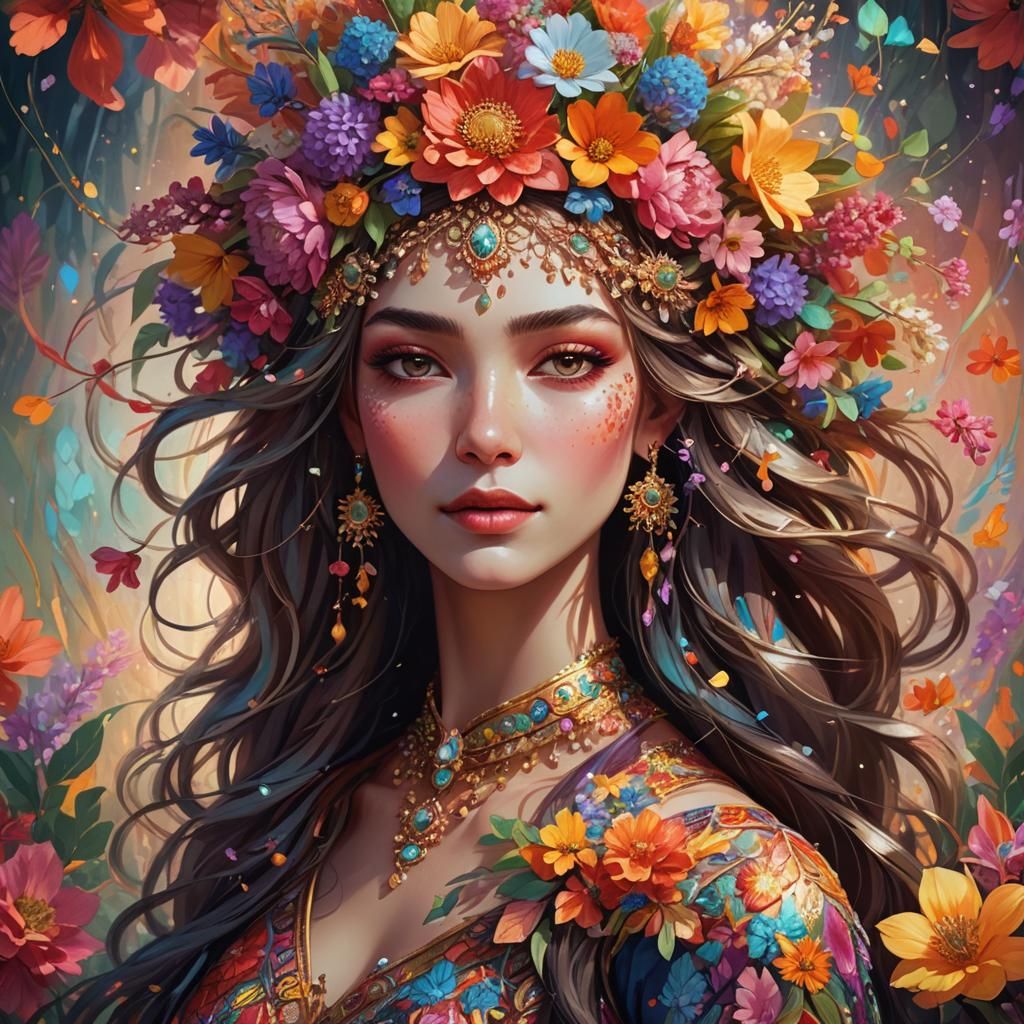 Floral Goddess Portrait in Unreal Engine 5