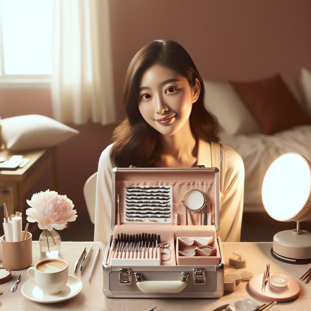 Lash Artist in Cozy Studio with Morning Light