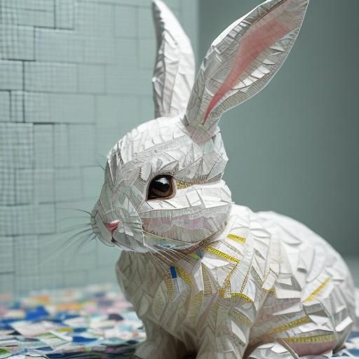Bunny made out of Tissue Paper