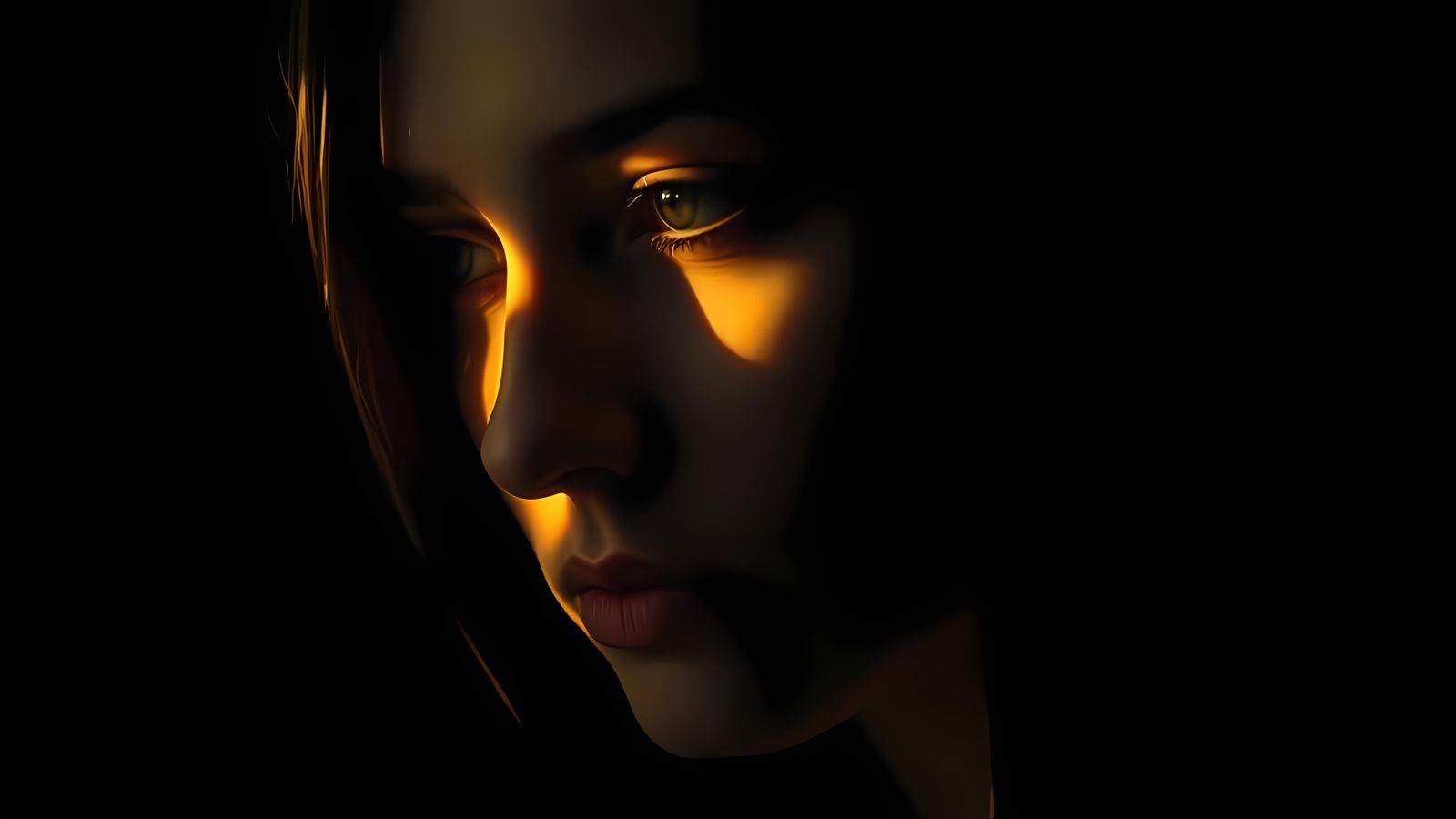 Dramatic Half-Light, Half-Shadow Portrait