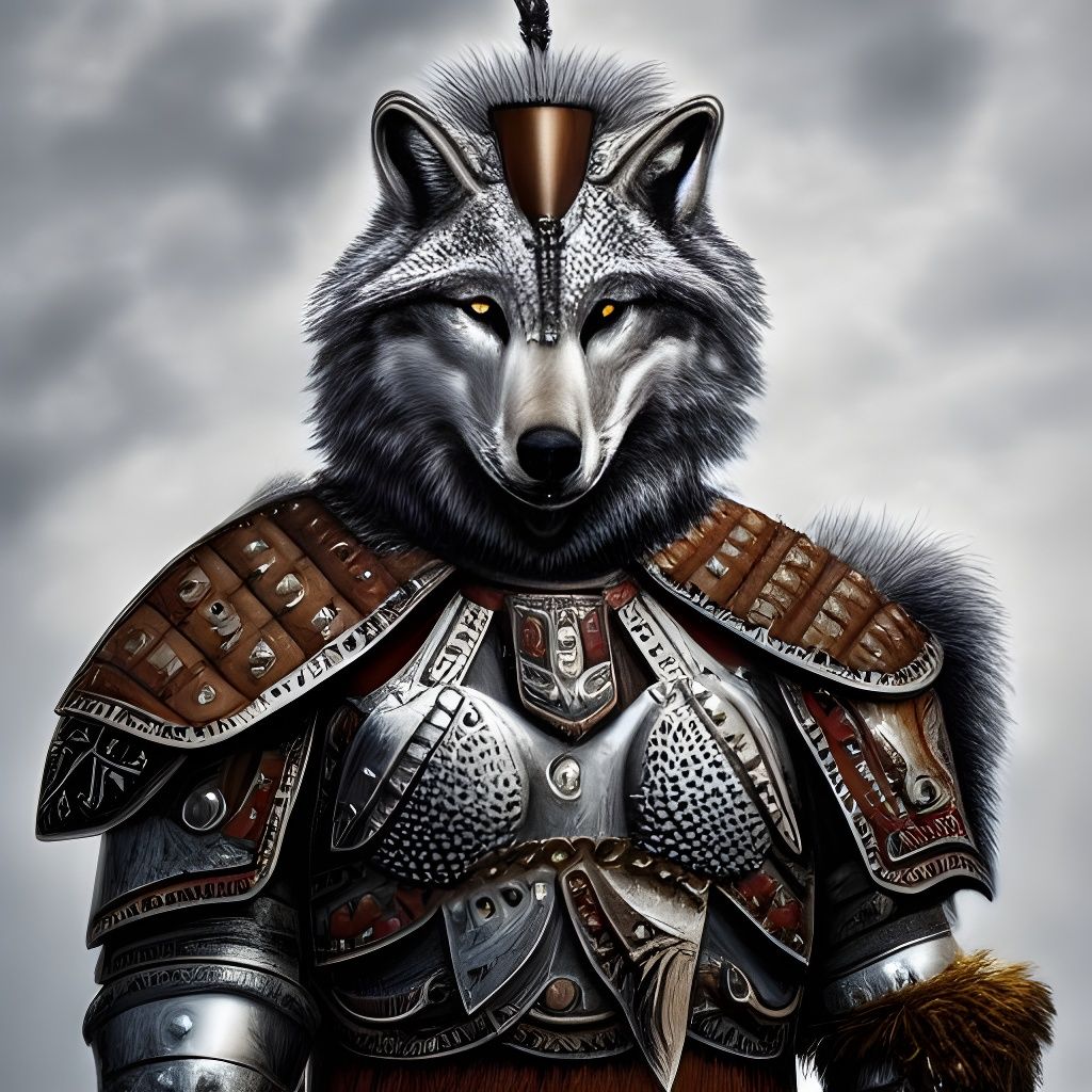 Wolf Centurion in Detailed Digital Illustration