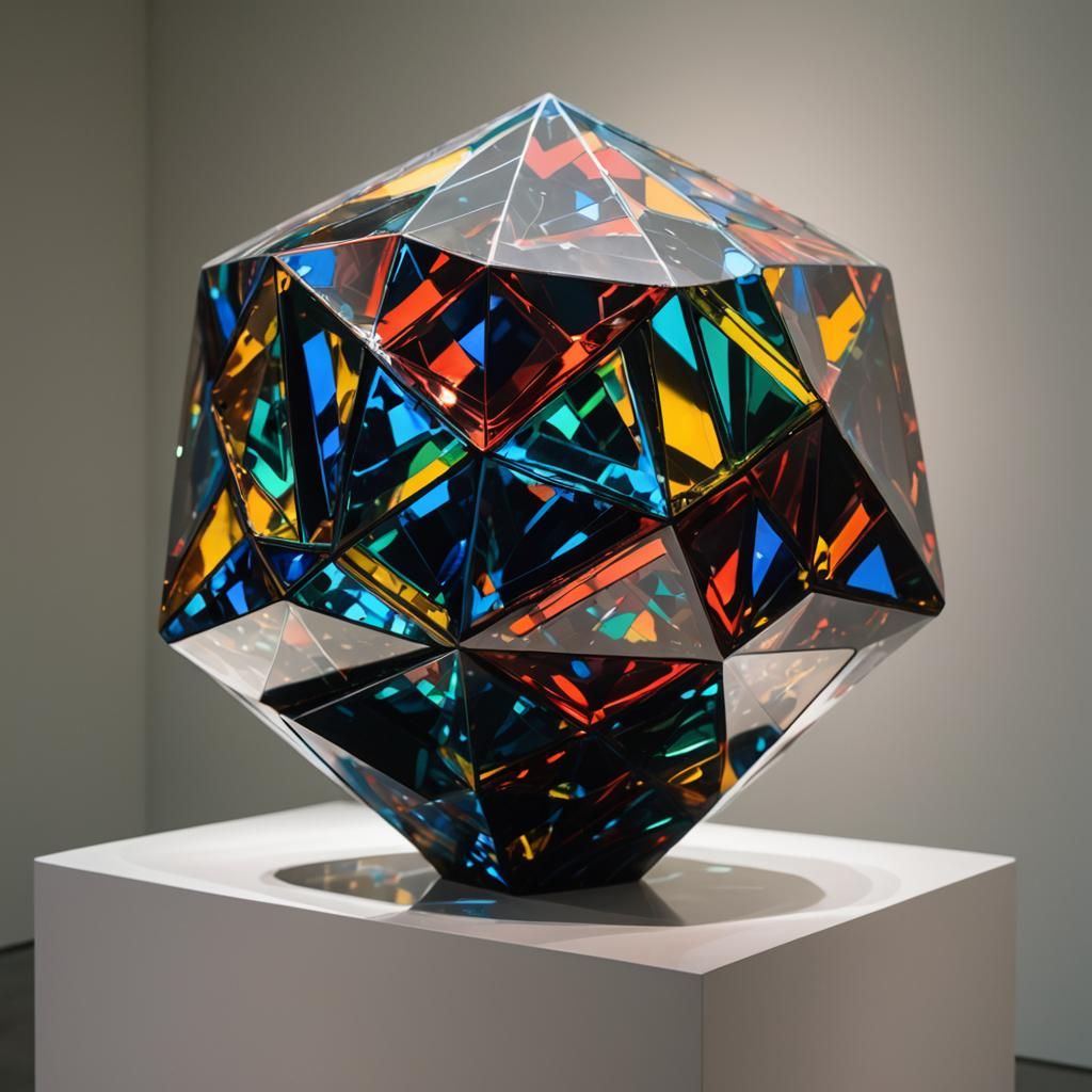 Geometric Abstraction in Modern Art Gallery