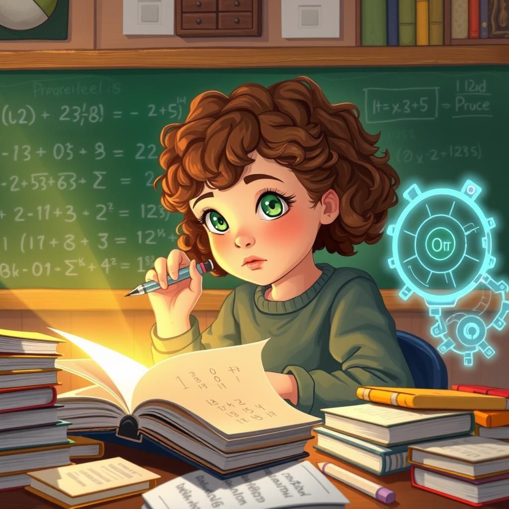 AI Math Assistant in Cozy Study Room