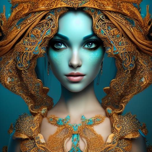 Gorgeous Princess with Intricate Fantasy Background