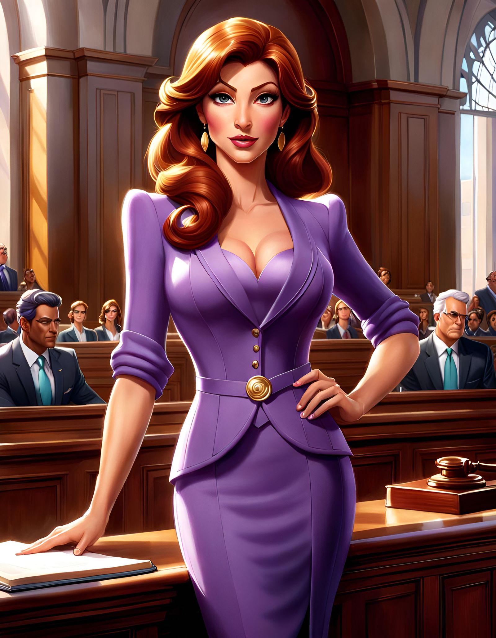 Modern Princess Megara as Lawyer: Hyperrealistic Art
