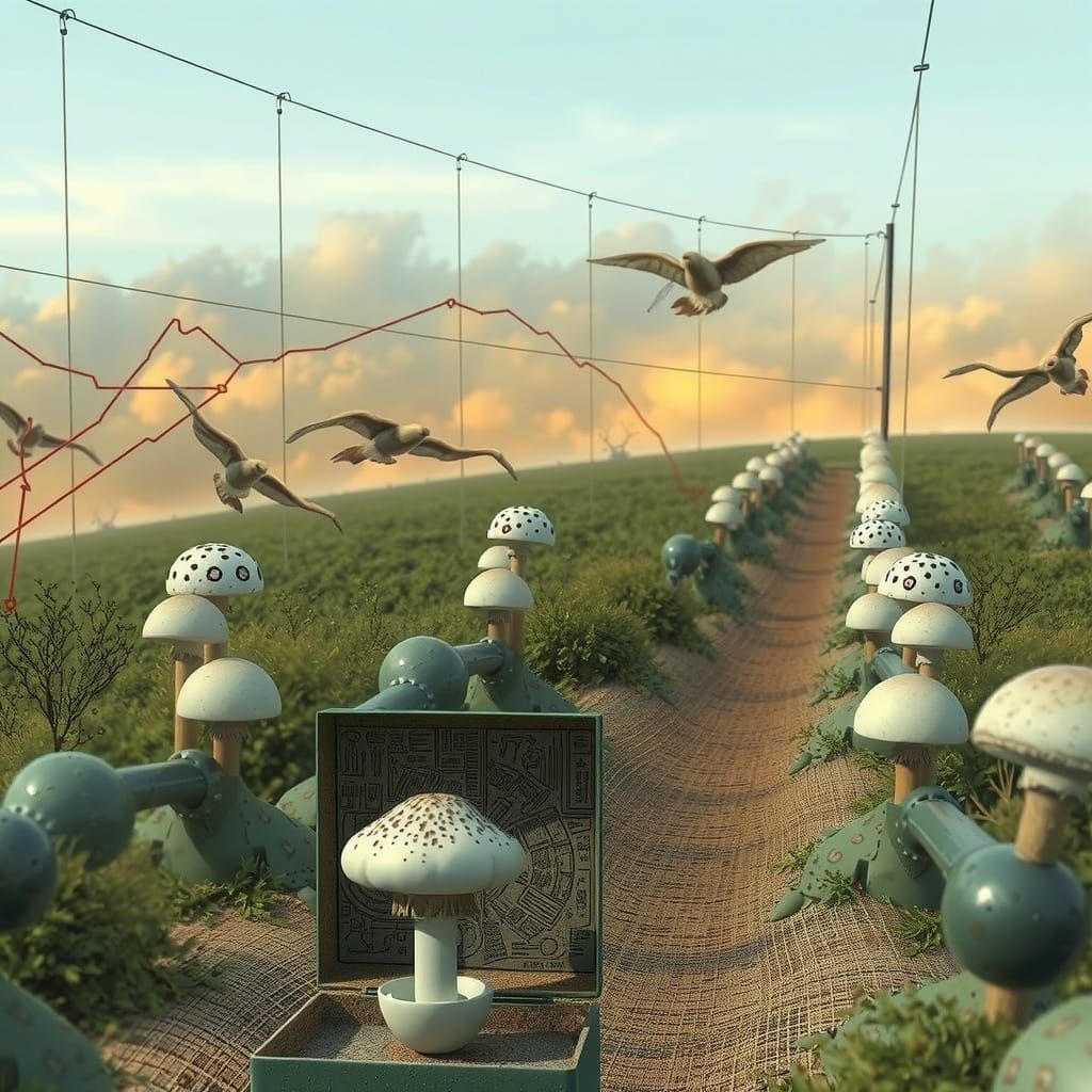 Ethereal Dreamscape in Cyberpunk Industrial Style