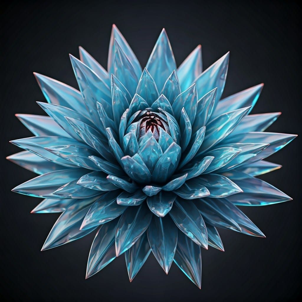 Crystal Ice Flower in 3D Anime Style