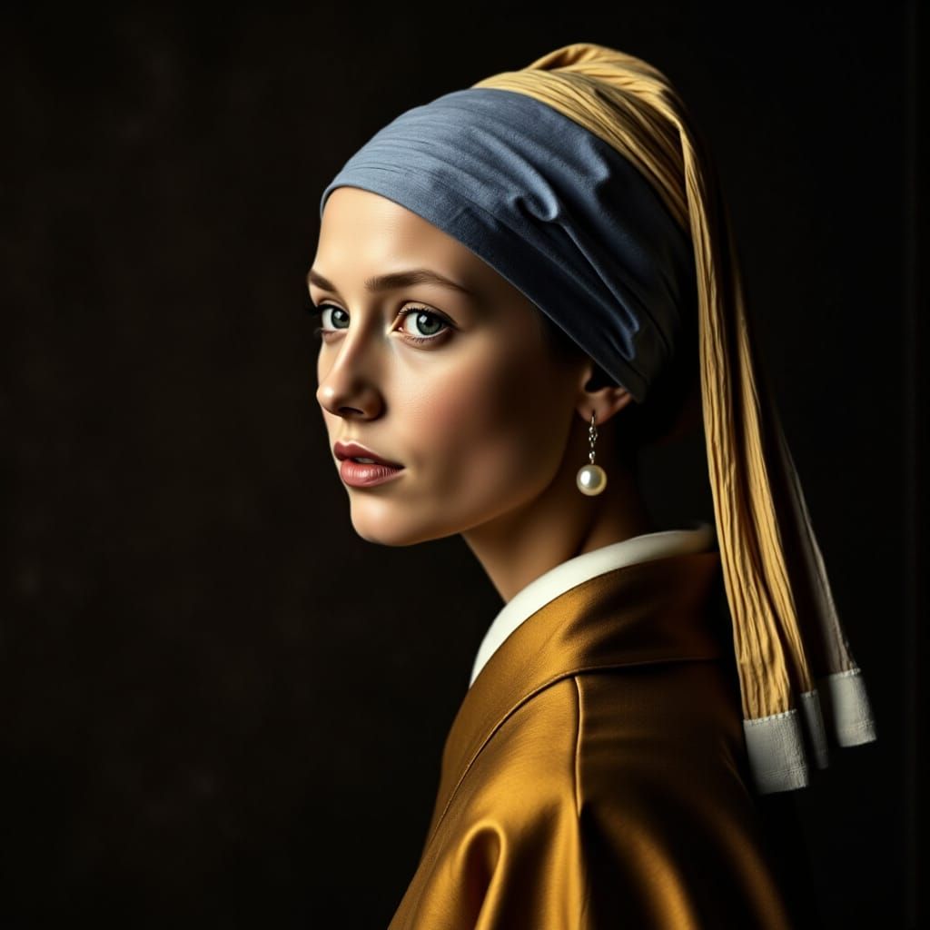 Claudia Black Portrait Inspired by Vermeer