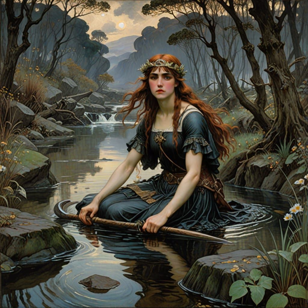Mythical Goddess of the Wilderness in Neo-Classical Style