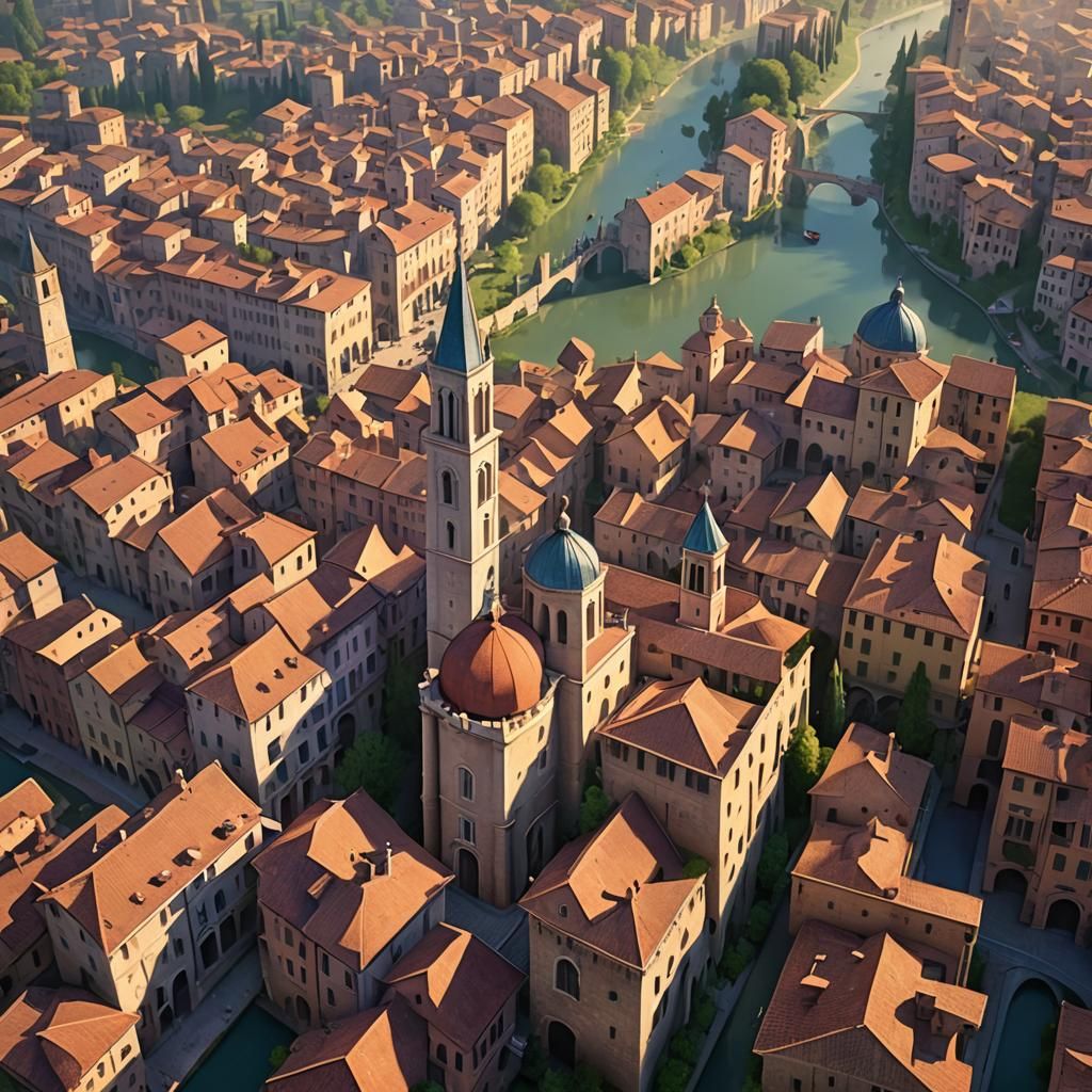 Imola Italy Cityscape: Fantasy Concept Art