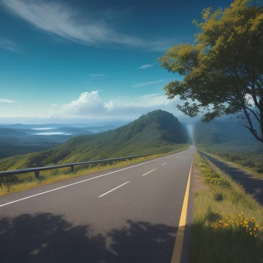 Colorful Road to Horizon Concept Art