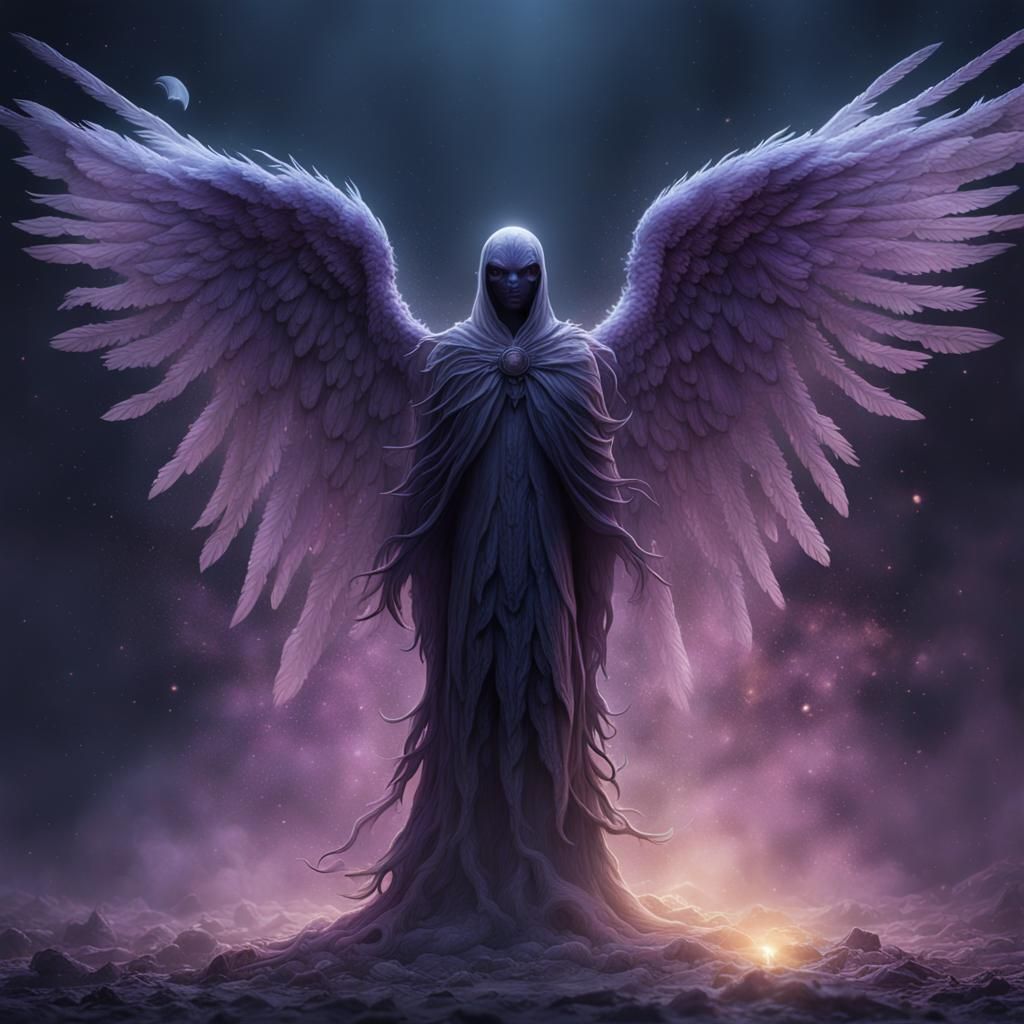 Ethereal Angel Fading into Dust: Fantasy Concept Art
