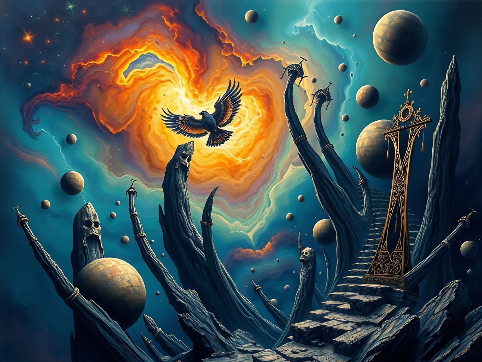 Vibrant Realms of the Psychedelic Hawk