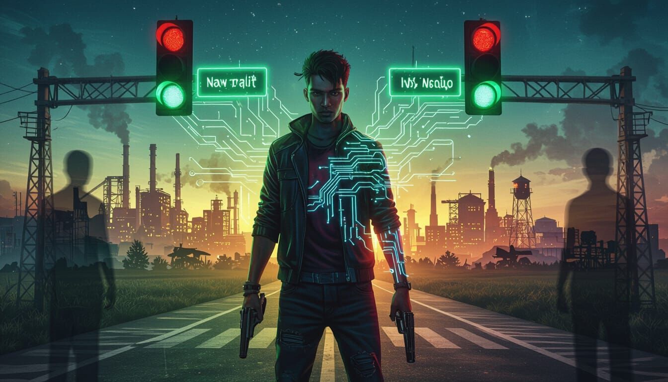 Visionary Portrait of a Rebel at the Crossroads