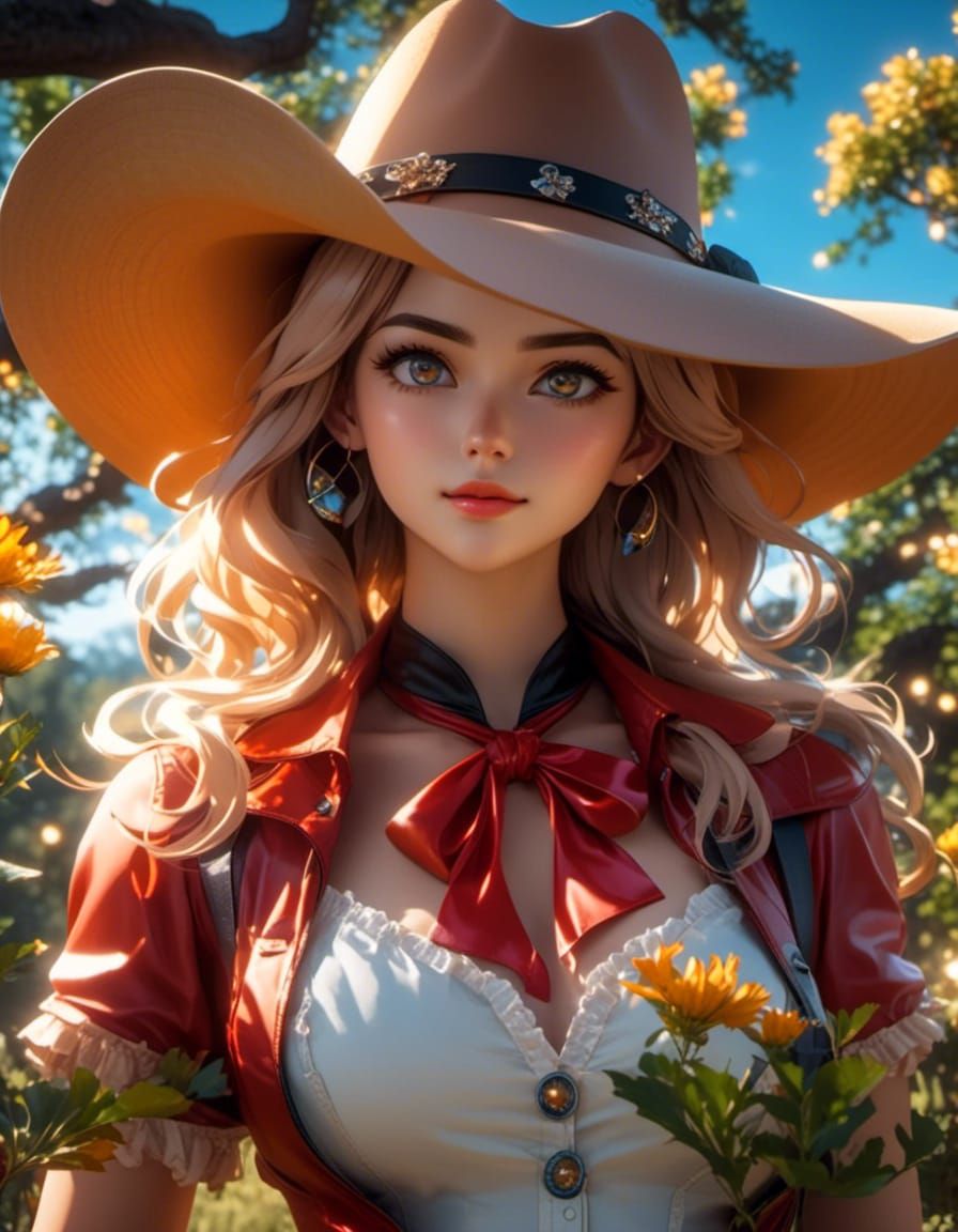 Goddess Cowgirl Radiates Whimsical Fairycore Magic