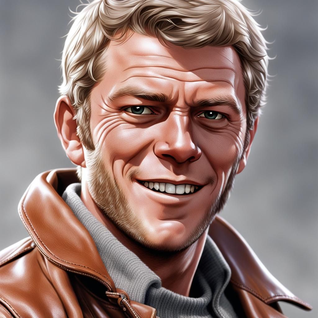 Young Man Winking in Anime Art Style