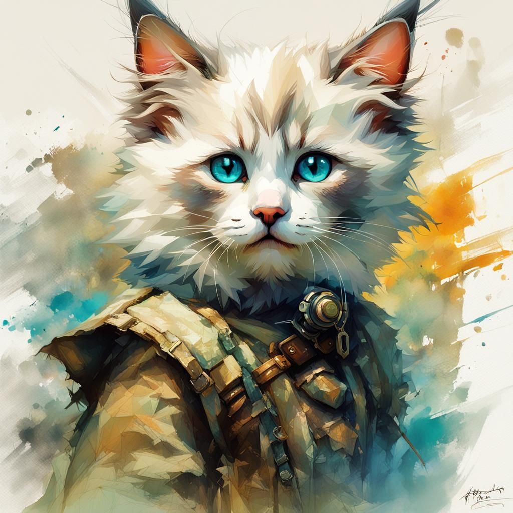Ragdoll Kitten at Highland Games, Digital Art