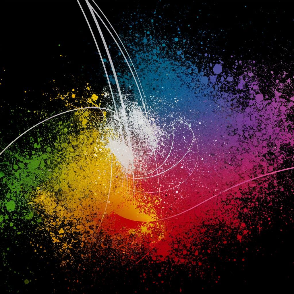 Vibrant Abstract Splatter Art Blooms in Spring