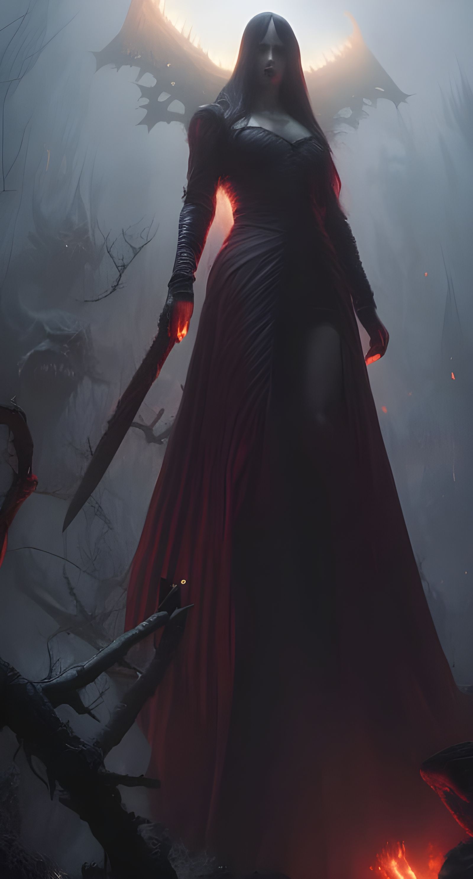 Vampire in Coffin: Dark Fantasy Concept Art