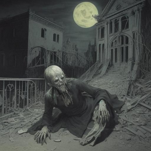 Ghoul's Descent: A Surrealist Interpretation