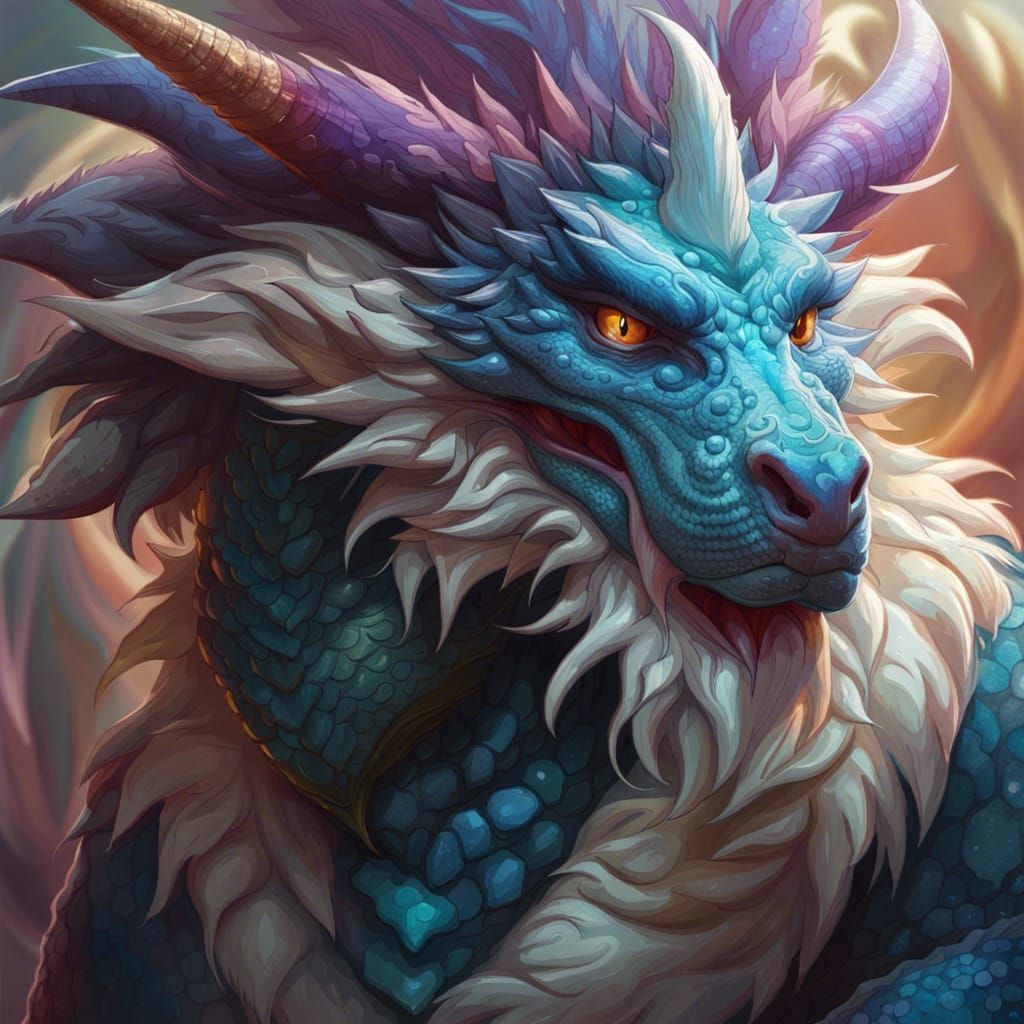 Hyperdetailed Portrait of a Furry Dragon